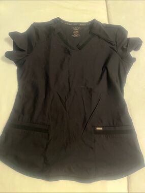 Cherokee Black V-Neck Short Sleeve Scrub Top